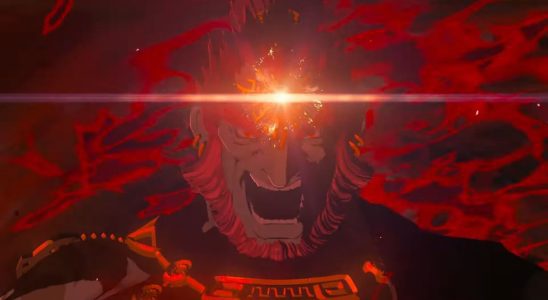 Ganondorf yelling with the gem in his forehead glowing