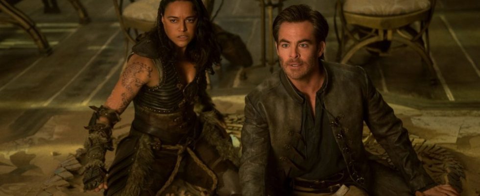 Michelle Rodriguez and Chris Pine in Dungeons & Dragons: Honor Among Thieves