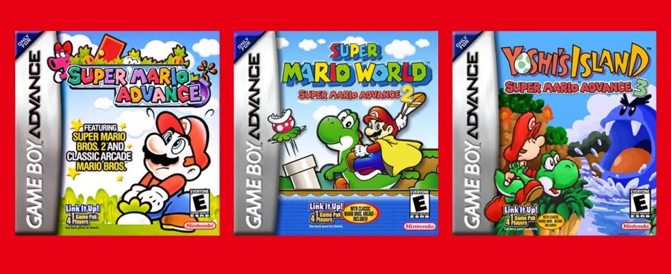 Game Boy Advance GBA games Super Mario Advance, Super Mario World: Super Mario Advance 2, and Yoshi’s Island: Super Mario Advance 3 join Nintendo Switch Online + Expansion Pack on May 26, 2023 release date.