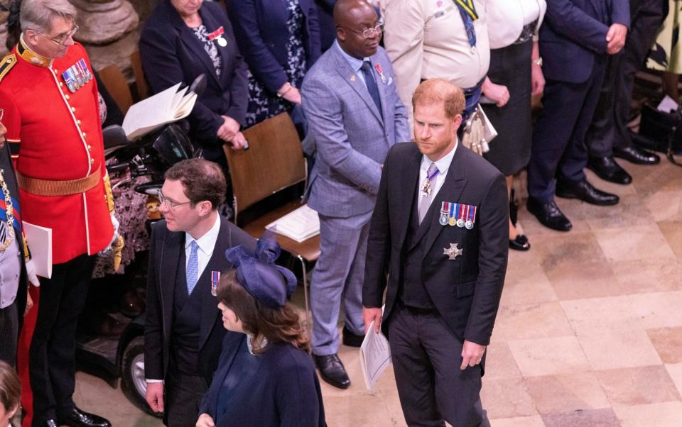 Le prince Harry a effectué une visite éphémère pour le couronnement du roi le 6 mai - POOL/via REUTERS