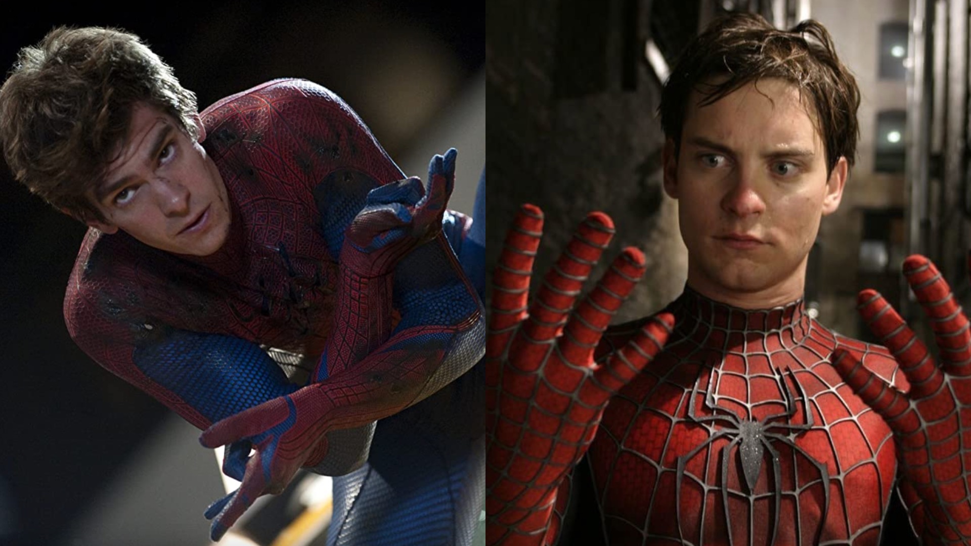 Andrew Garfield et Tobey Maguire dans le rôle de Spider-Man