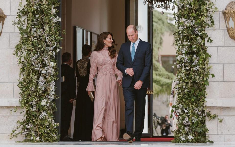Le prince et la princesse de Galles au palais de Zahran   - Cour Royale Hachémite via REUTERS