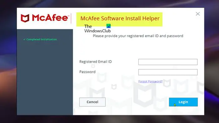 Exécutez l'assistant d'installation du logiciel McAfee