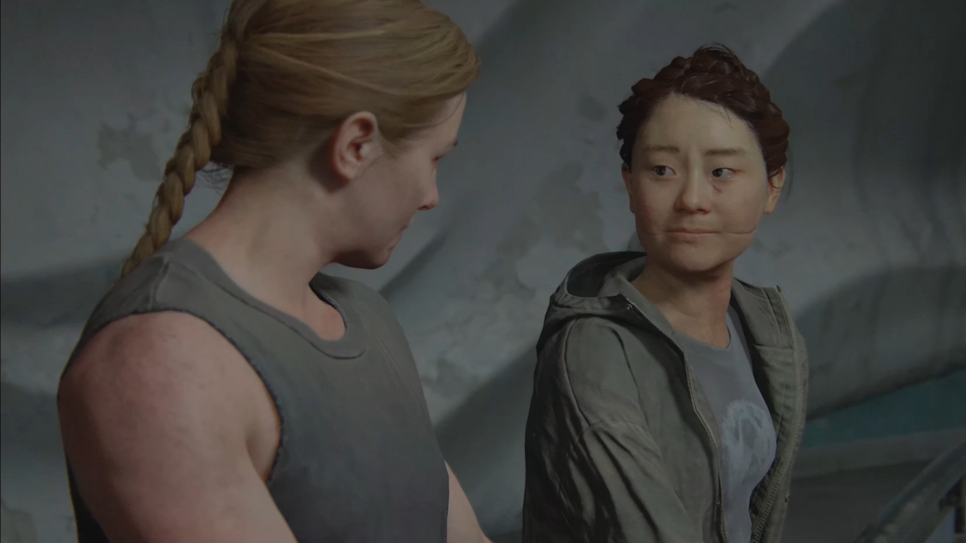The Last of Us Part 2 Abby et Yara parlent dans l'aquarium