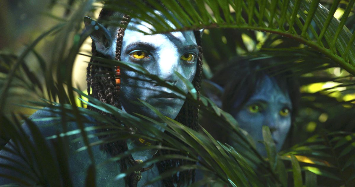 un navi se cache derrière un buisson dans Avatar : Le chemin de l'eau