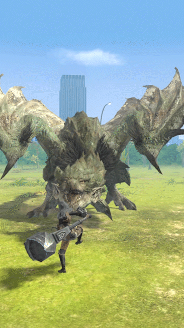 Un joueur combat un monstre dans Monster Hunter Now