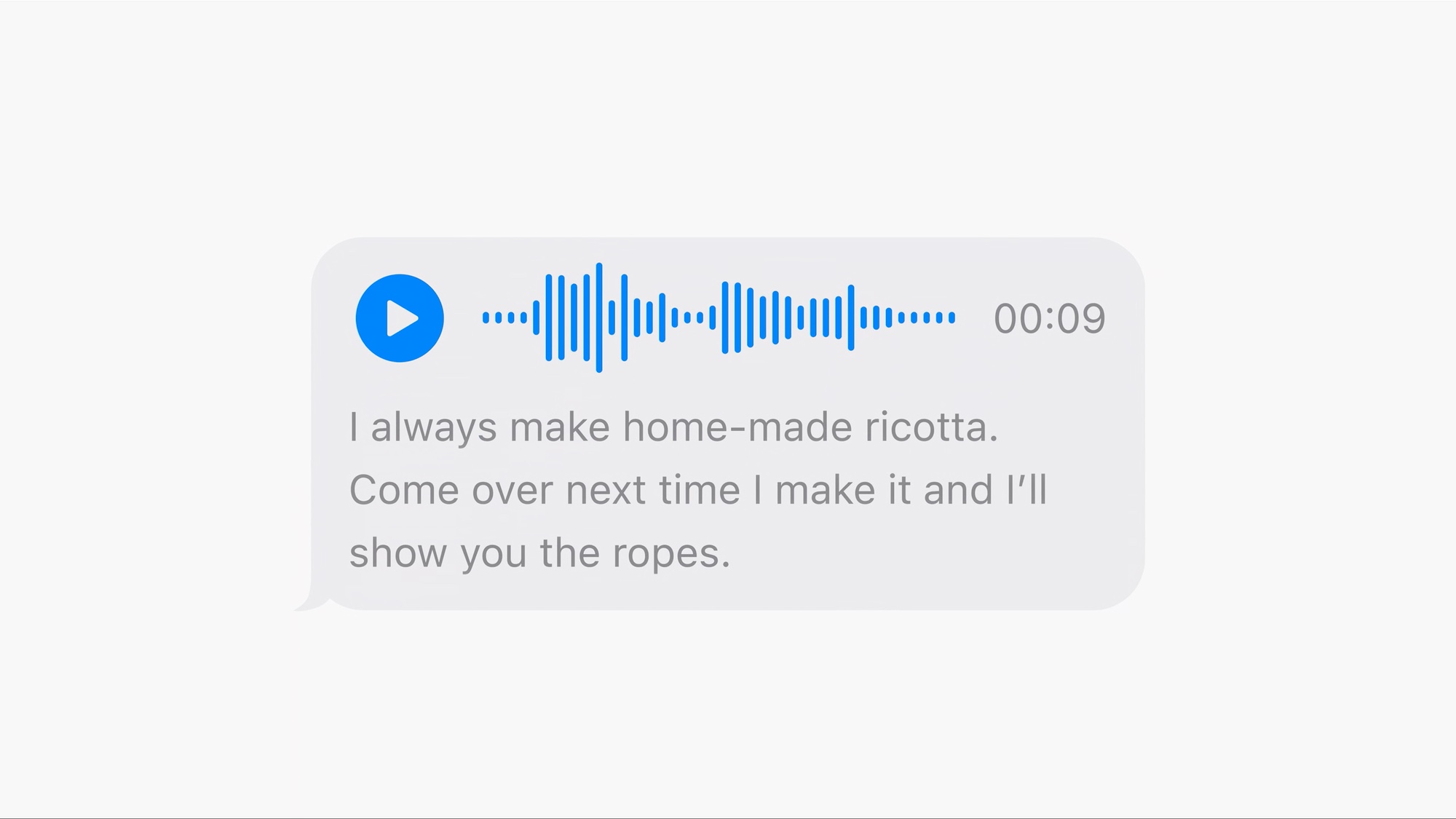 Transcription audio des messages iOS 17