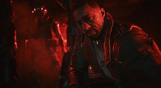 Idris Elba as Solomon Reed in Cyberpunk 2077: Phantom Liberty on a dark background