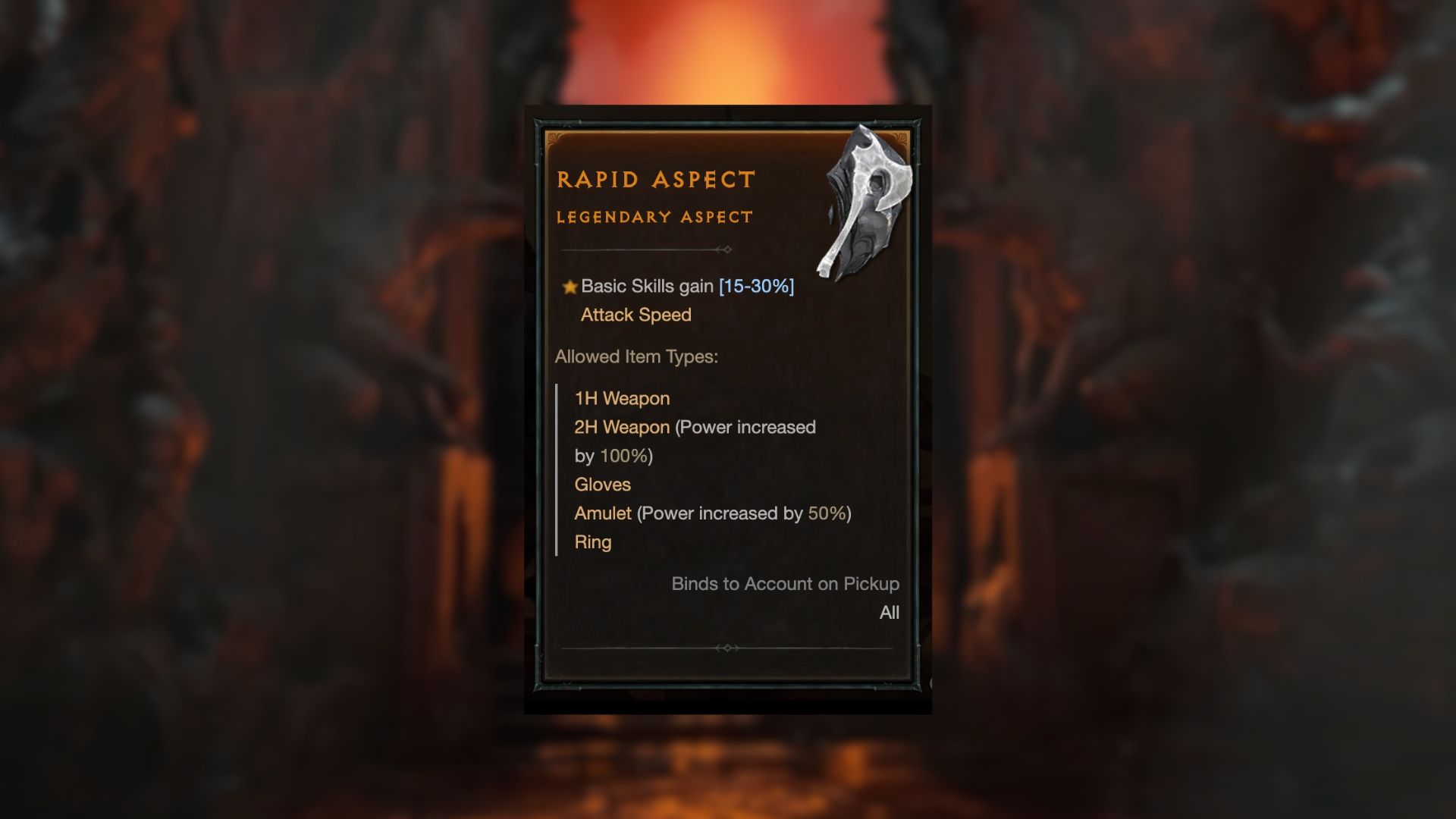 Aspect rapide dans Diablo 4