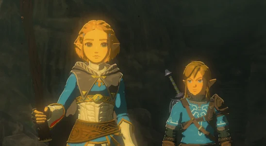 Link and Zelda walking together in the intro to The Legend of Zelda: Tears of the Kingdom
