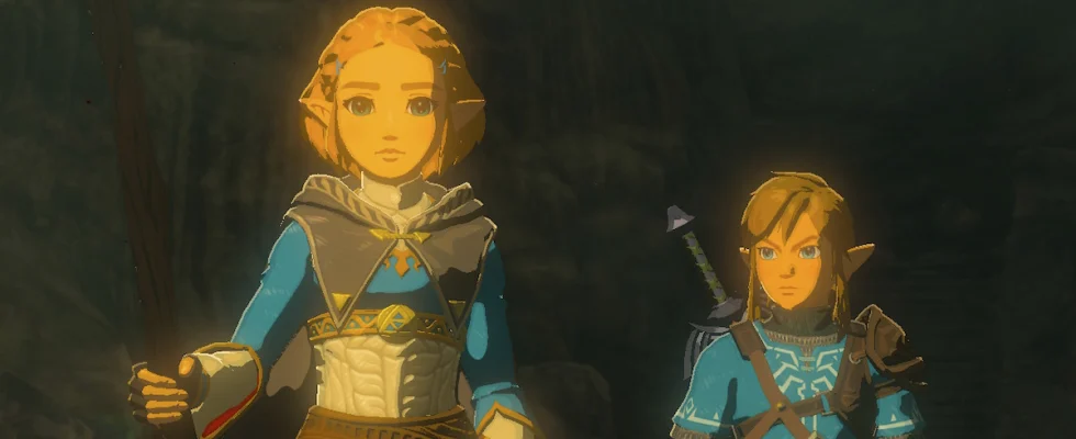 Link and Zelda walking together in the intro to The Legend of Zelda: Tears of the Kingdom