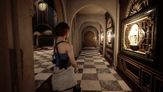 Jill dans un fan remake de la tour de l'horloge de Resident Evil 3