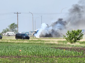 Un accident sur la Transcanadienne au Manitoba.