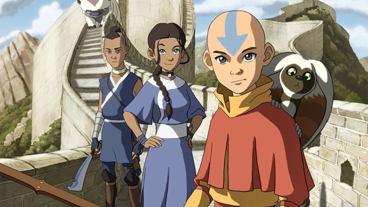 Art clé d'Aang, Katara, Sokka, Momo et Appa d'Avatar : le dernier maître de l'air.
