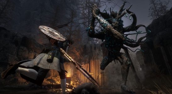 Lies of P screenshot showing combat with woodland creature