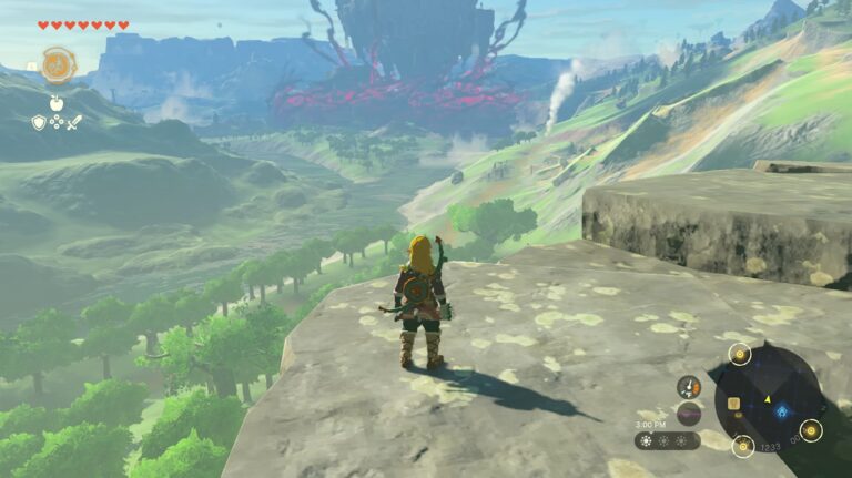 Tears of the Kingdom montrant Link regardant le monde qu'il est sur le point d'explorer.