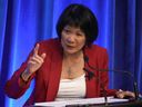 La candidate à la mairie de Toronto, Olivia Chow, assiste à un débat à la mairie à Toronto, le mercredi 24 mai 2023. LA PRESSE CANADIENNE/Chris Young