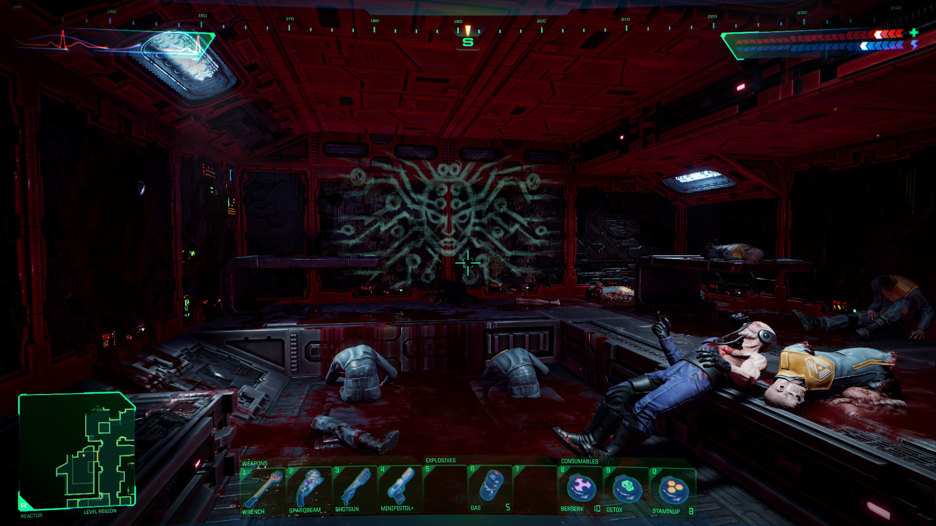 Un sanctuaire improvisé et sanglant pour SHODAN dans le remake de System Shock.