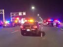 Les voies en direction sud de l'autoroute.  404 ont été fermés près de Steeles Ave. E. après qu'un étudiant chinois de 23 ans a été tué dans un horrible accident le mercredi 7 juin 2023.