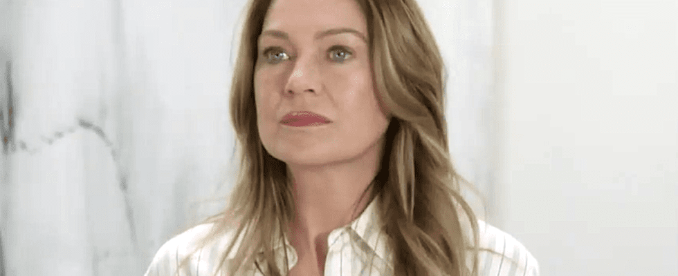 Meredith Grey looks surprised on Grey