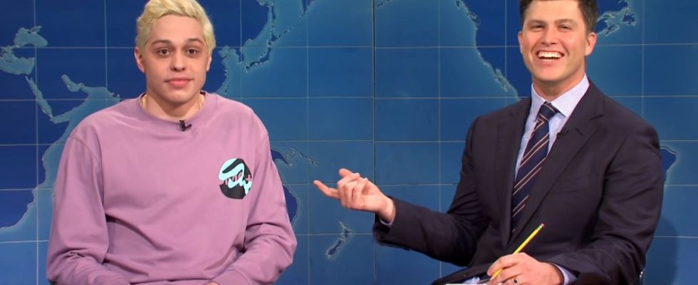 Screenshot of Pete Davidson and Colin Jost on Weekend Update