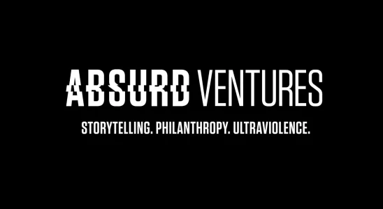 Absurd Ventures logo with the words "Storytelling. Philanthropy. Ultraviolence" written underneath.