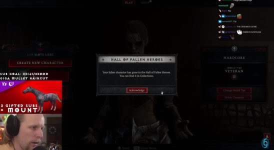 Diablo 4 Streamer fait rage après la mort d'un personnage hardcore de 172 heures pendant le chargement de l'écran