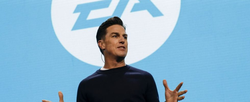 Andrew Wilson, chief executive officer of Electronic Arts Inc. (EA), speaks during the company