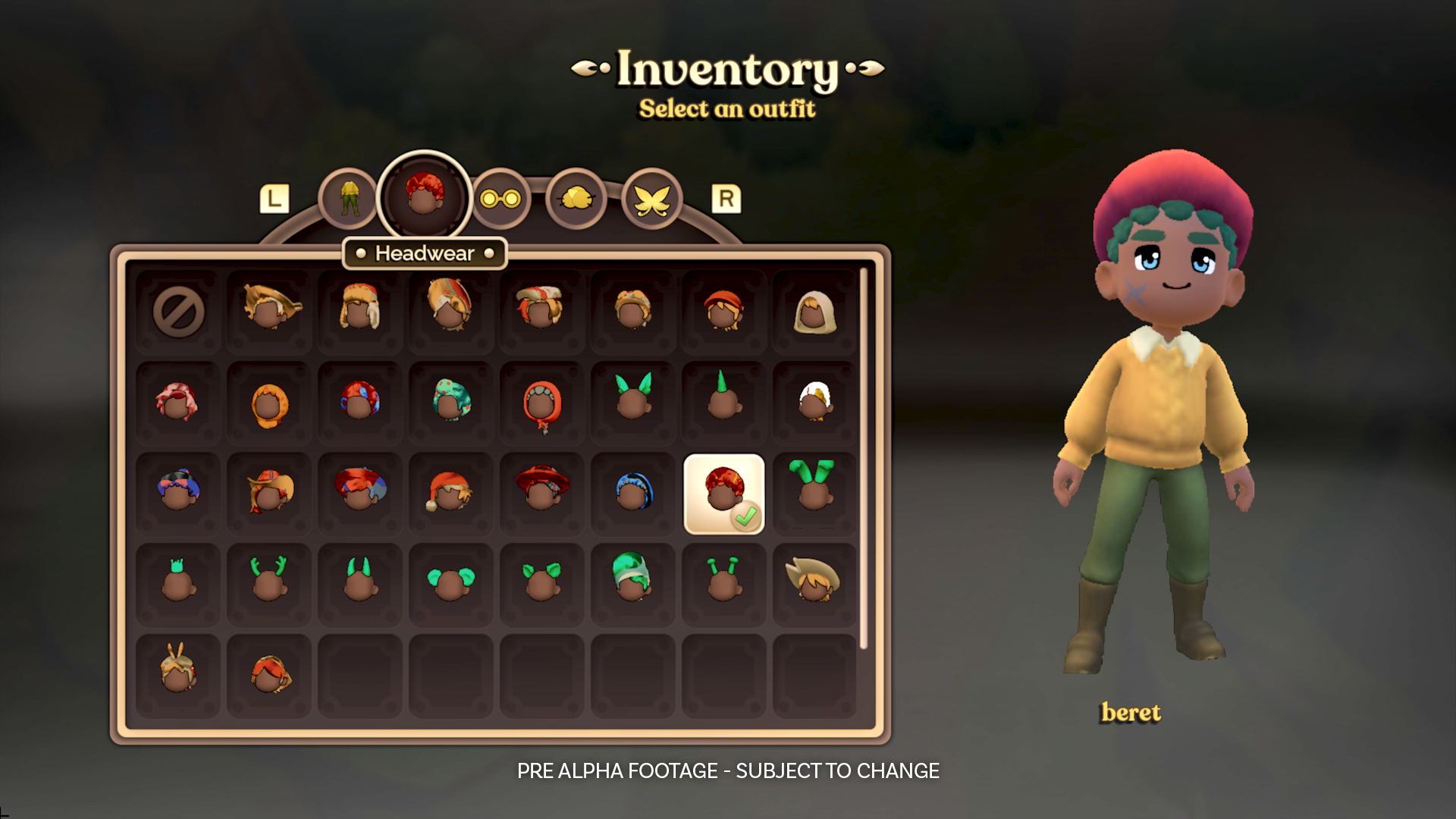 Une capture d'écran de création de personnage tirée de Fae Farm présentant une variété d'options de coiffure