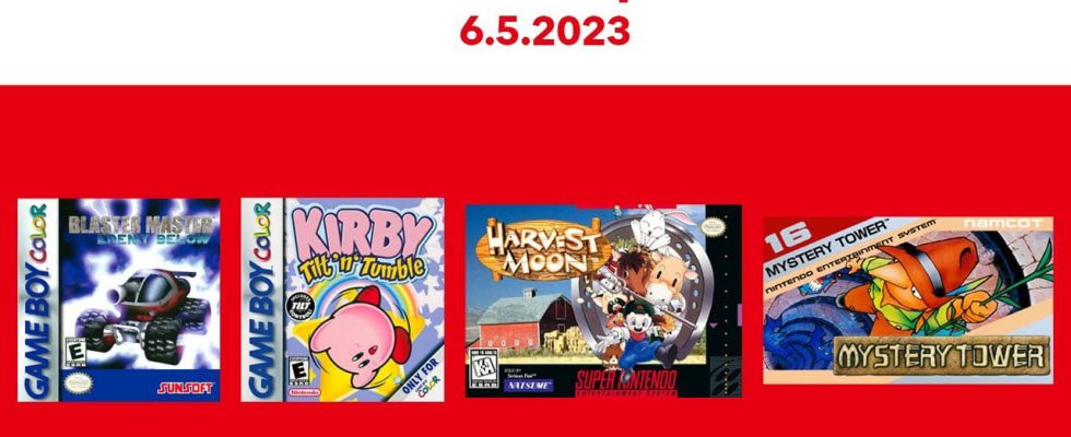 Game Boy, SNES et NES - Nintendo Switch Online ajoute Blaster Master: Enemy Below, Kirby Tilt 'n' Tumble, Harvest Moon et Mystery Tower