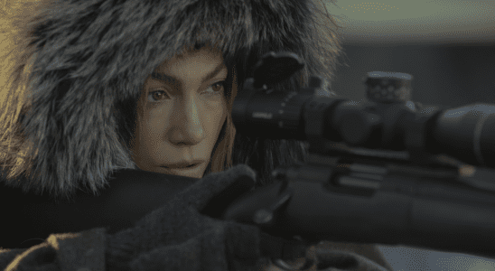 Jennifer Lopez with a gun in The Mother