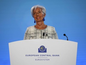 Christine Lagarde, présidente de la Banque centrale européenne, assiste à une conférence de presse à l'issue de la réunion du conseil des gouverneurs de la BCE à Francfort, en Allemagne.