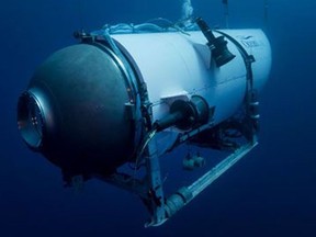 Cette image non datée fournie par OceanGate Expeditions en juin 2021 montre le submersible Titan de la société.