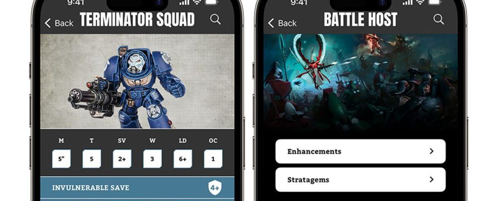 La nouvelle application astucieuse de Warhammer 40K donne gratuitement une grande partie de ses règles de jeu
