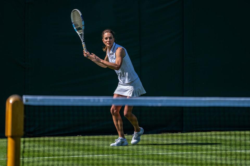 Hrh la princesse de Galles jouant au tennis sur le court no3 tenu au All England Lawn Tennis Club, Wimbledon jeudi 08062023 aeltcthomas lovelock crédit