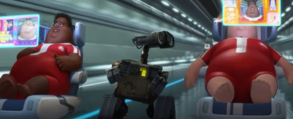 Wall-e tries to communicate with people but they wont even look at him.