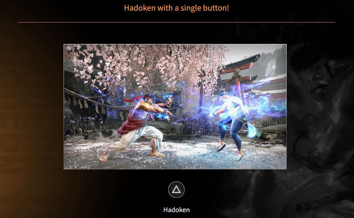 Vous pouvez utiliser Hadoken avec un seul bouton à l'aide des commandes modernes.