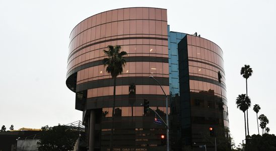 A view of the Directors Guild of America building in Los Angeles, California on December 17, 2021.