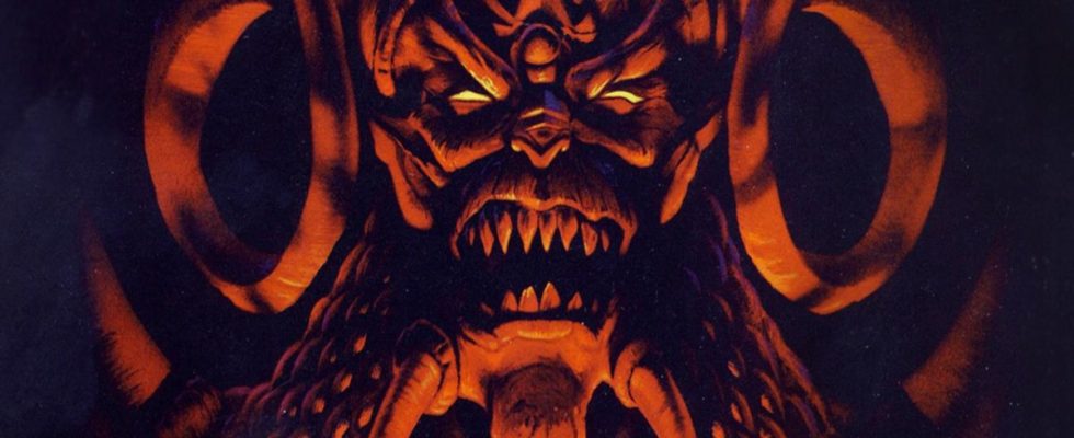 Diablo leers from the cover of Diablo 1.