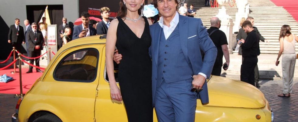 ROME, ITALY - JUNE 19: Hayley Atwell and Tom Cruise attend the Red Carpet at the Global Premiere of “Mission: Impossible - Dead Reckoning Part One” presented by Paramount Pictures and Skydance at The Spanish Steps on June 19, 2023 in Rome, Italy.