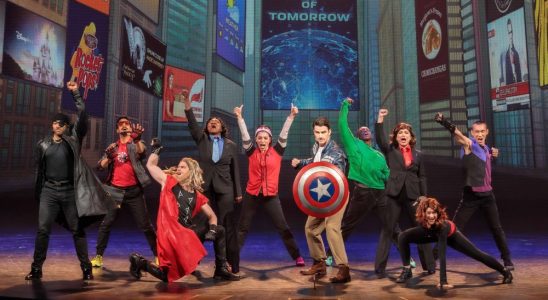 As part of the Disney100 celebration, Disneyland Resort presents “Rogers: The Musical” – an all-new, one-act musical theater production – at the Hyperion Theater in Disney California Adventure Park for a limited time, June 30 through Aug. 31, 2023. A classic tale of heroes, time travel and romance, the approximately 30-minute show features a talented cast of singers and dancers telling the story of Steve Rogers – Captain America, joined by Peggy Carter, Nick Fury and select members of the Avengers. (Sean Teegarden/Disneyland Resort)