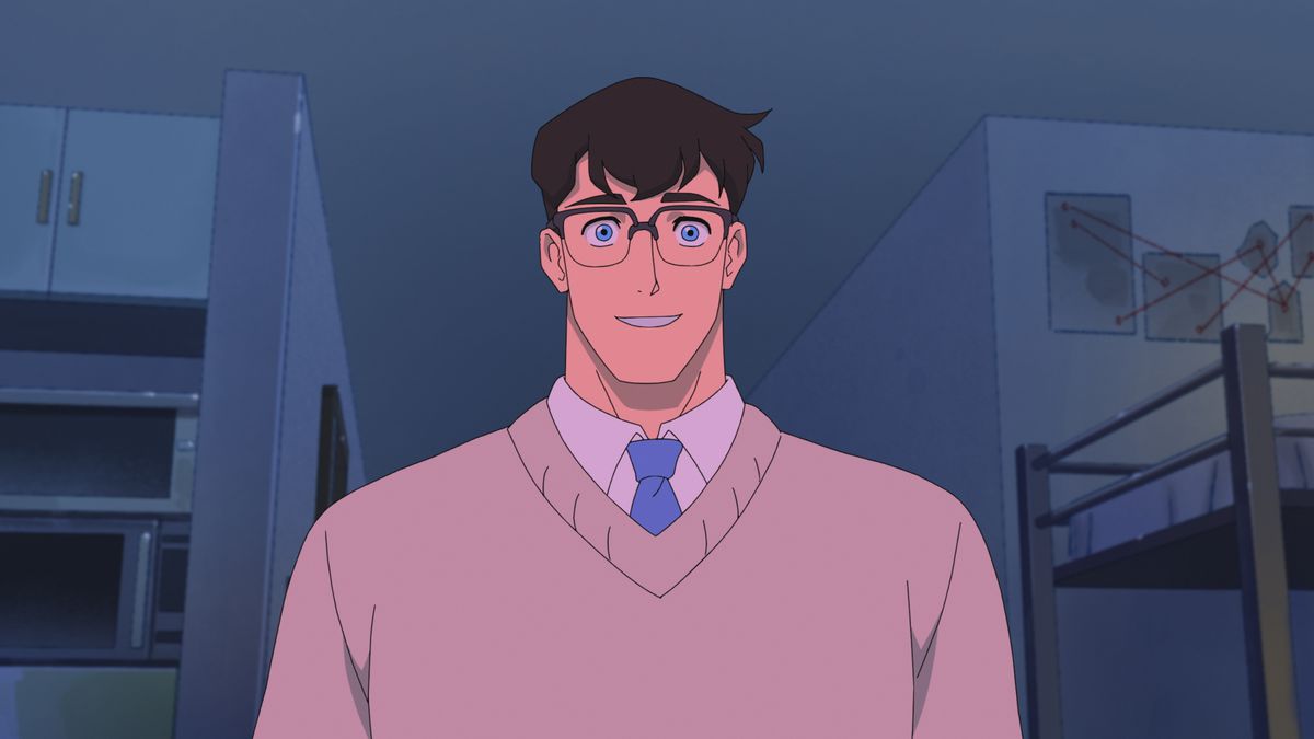 Clark Kent souriant maladroitement 