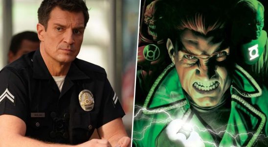 Nathan Fillion and the character he is playing in Superman: Legacy, Guy Gardner.
