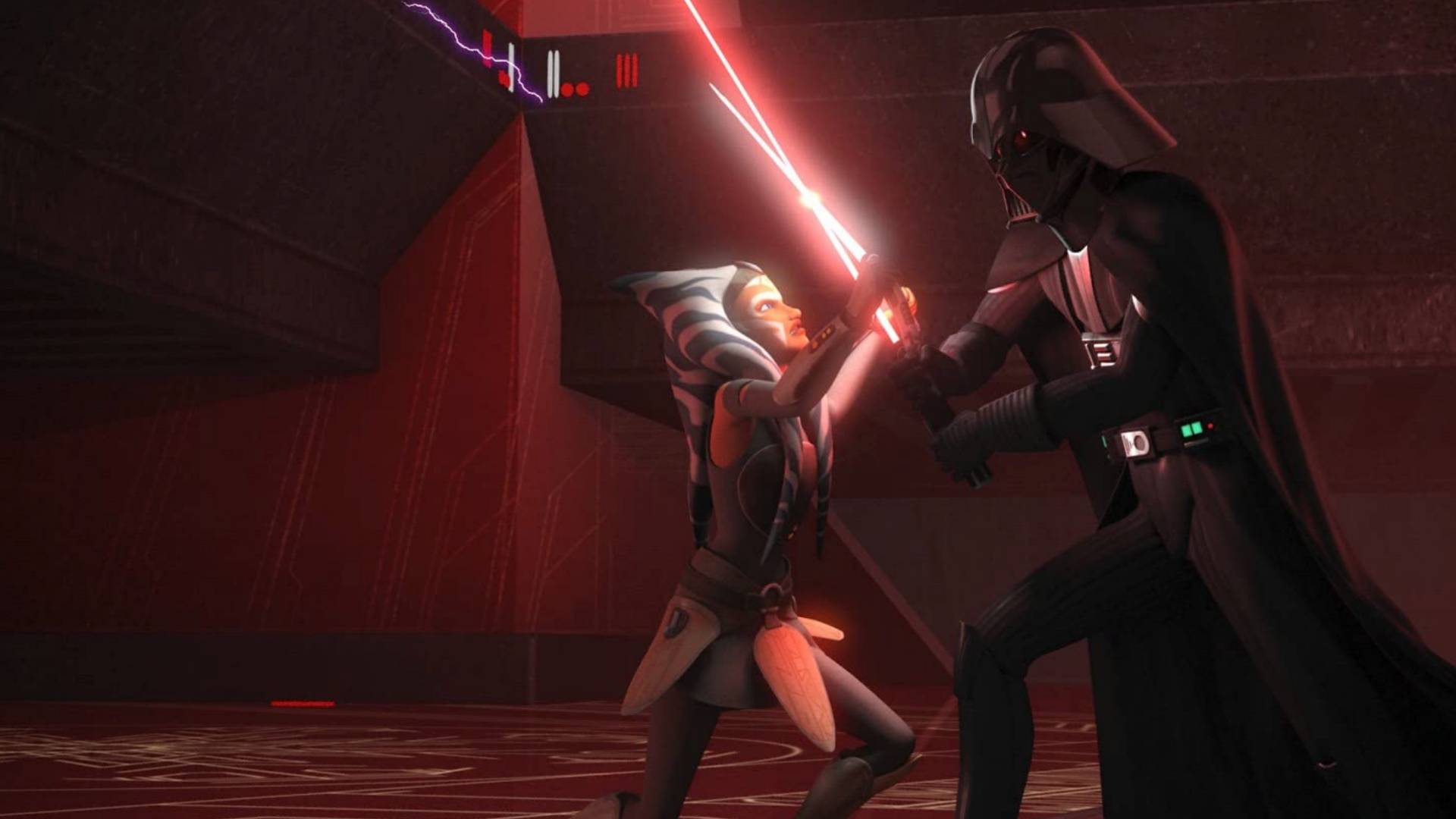 Ahsoka et Dark Vador dans Star Wars Rebels