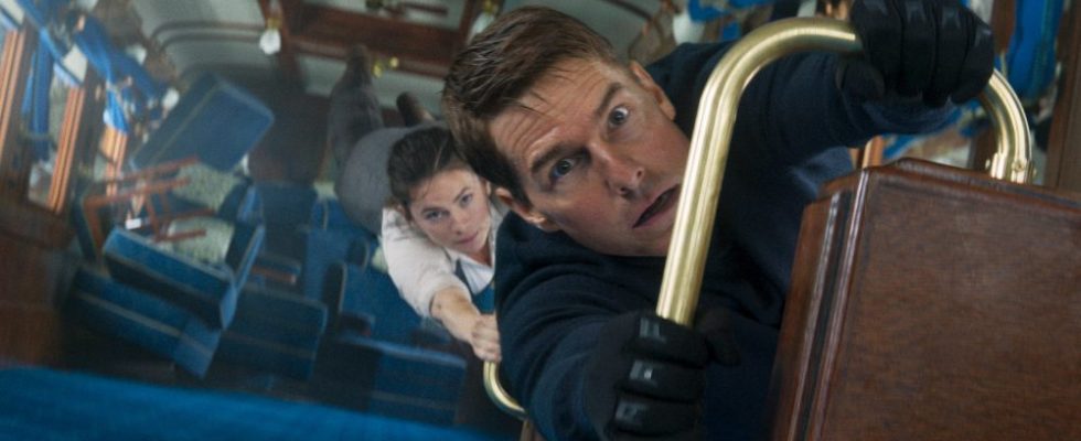 Tom Cruise and Hayley Atwell in Mission: Impossible Dead Reckoning Part One from Paramount Pictures and Skydance.
