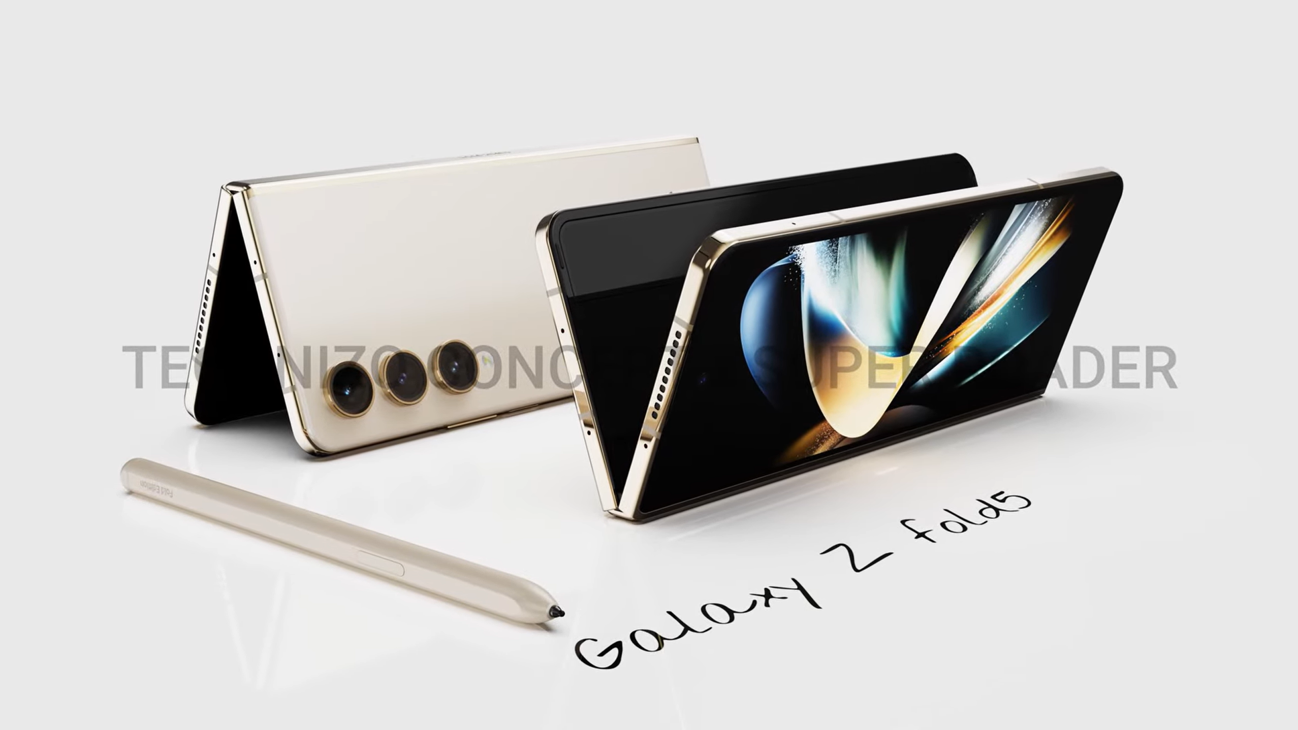 Un rendu basé sur les fuites du Samsung Galaxy Z Fold 5