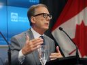 Tiff Macklem, gouverneur de la Banque du Canada, lors d'une conférence de presse à Ottawa.