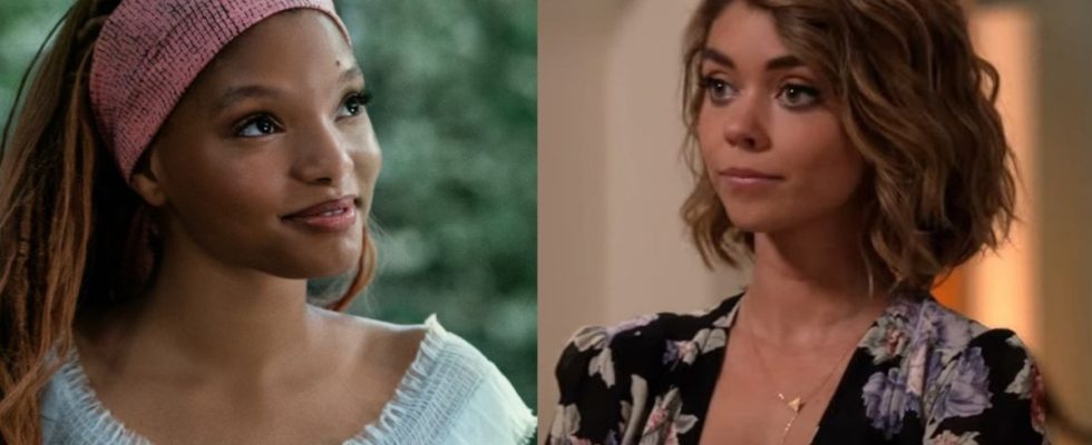 Halle Bailey in The Little Mermaid and Sarah Hyland in Modern Family