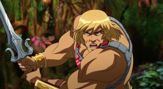 He-Man charging with sword in Masters of the Universe: Revelation