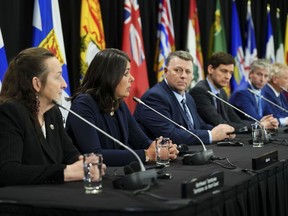 Les premiers ministres du Canada tiennent une conférence de presse à la suite d'une réunion sur les soins de santé à Ottawa le mardi 7 février 2023.